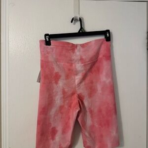 Terra & Sky Pink Tie-Dye High-Rise Bike Shorts 24w-26w